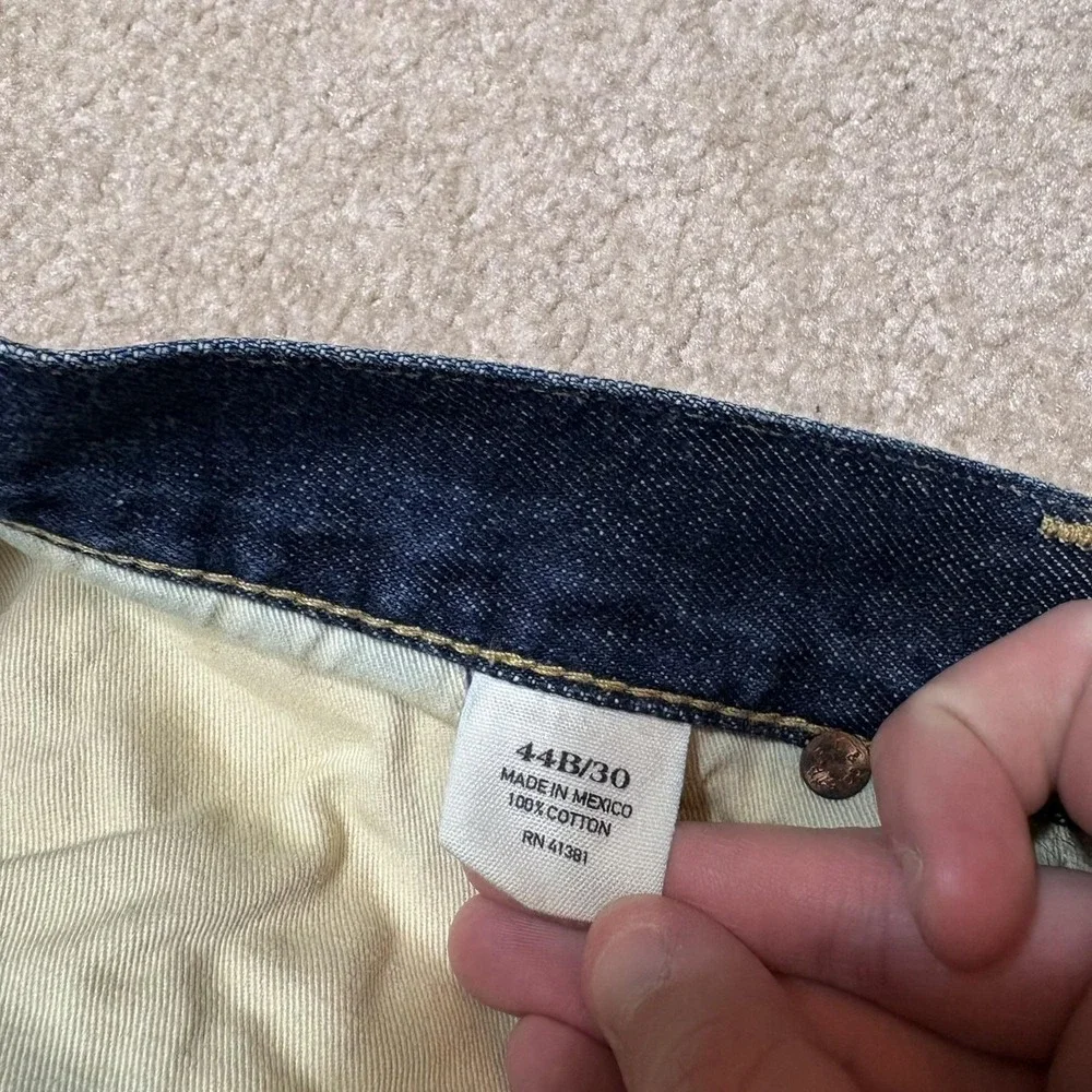 Polo Ralph Lauren Selvedge Denim Jeans Mens 44Bx30 Big Tall Straight Whiskers